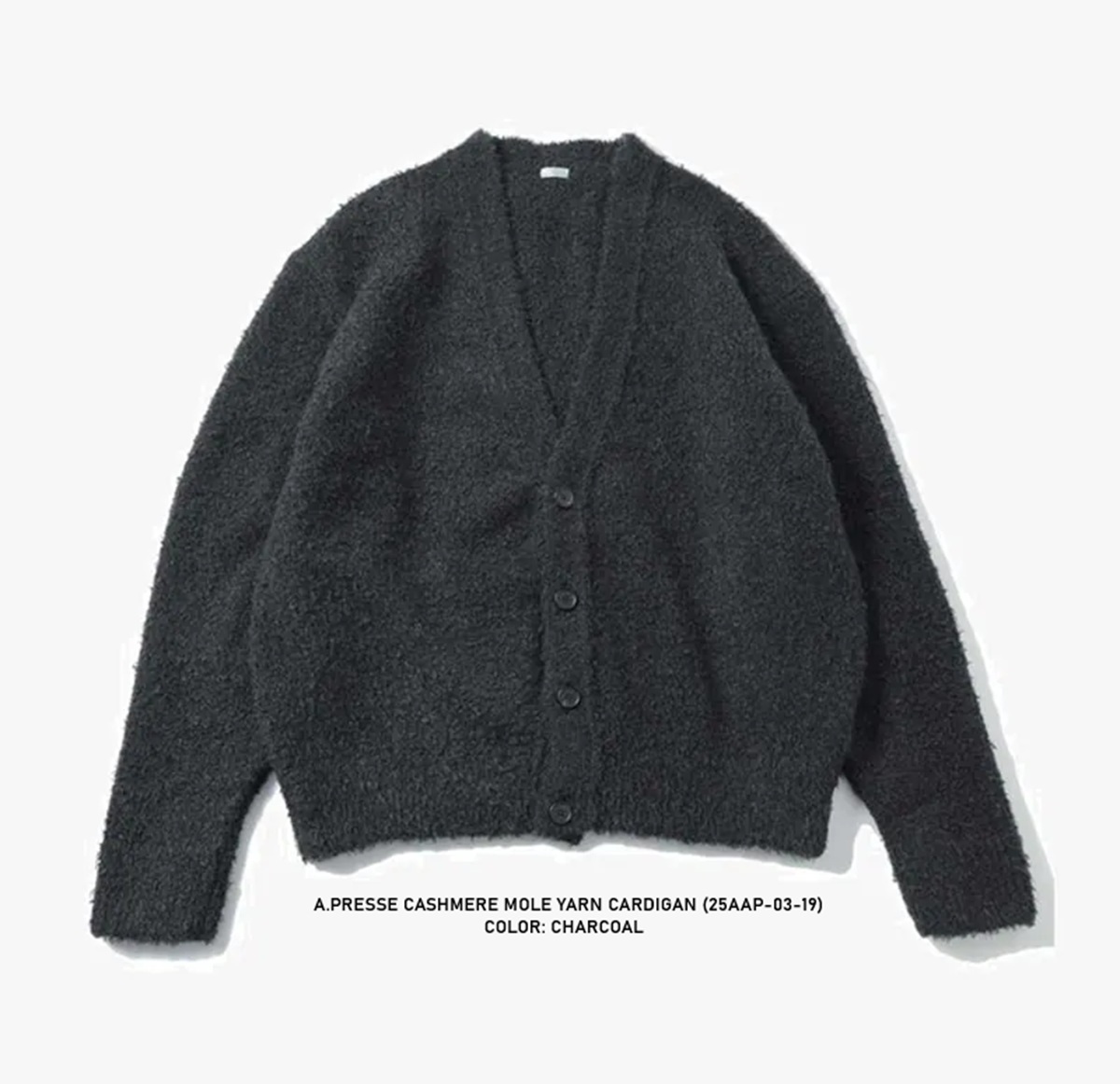 A.PRESSE CASHMERE MOLE YARN CARDIGAN (25AAP-03-19) - PRE ORDER ITEM (預訂中)