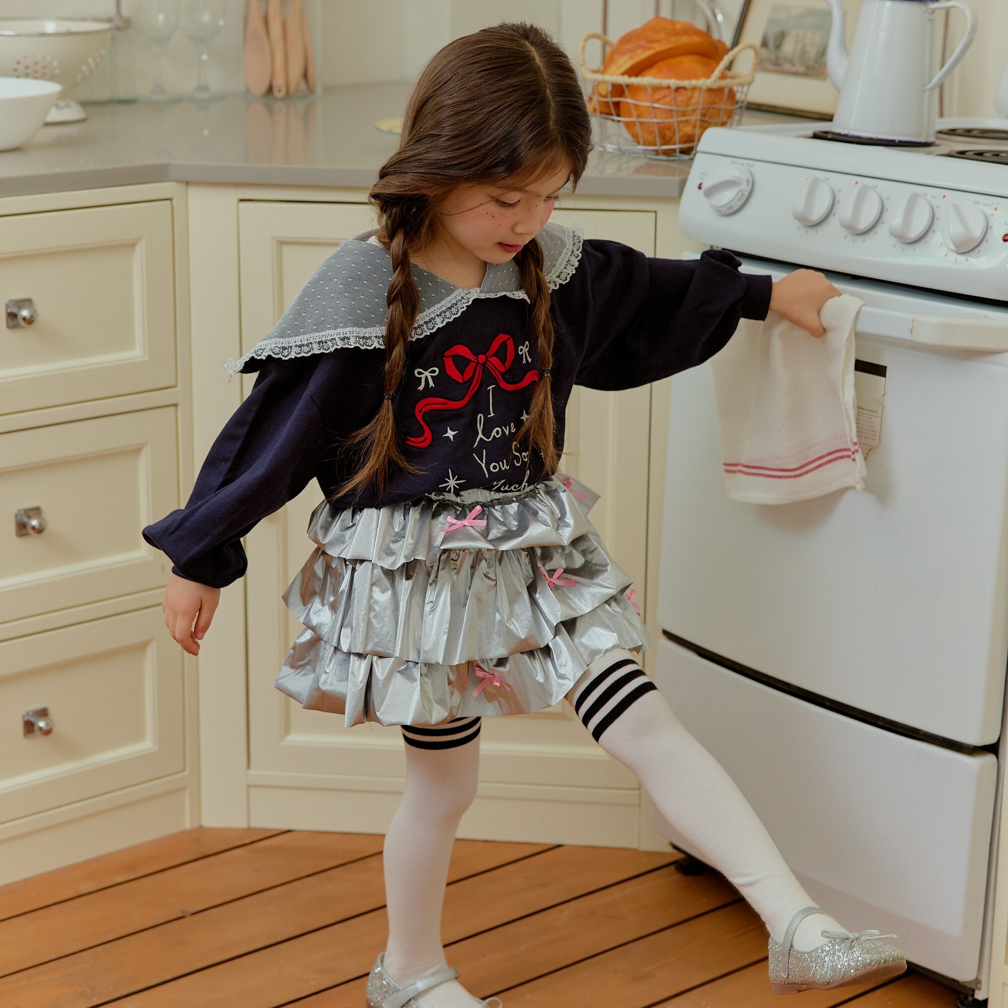 90-130 甜美緞帶蛋糕裙 2色