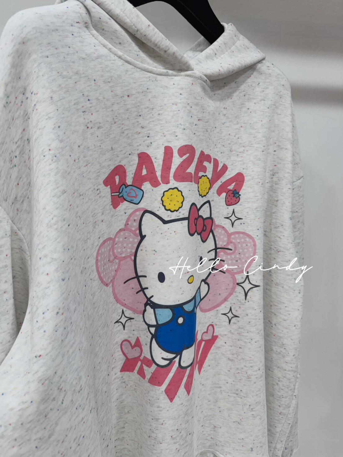 B01136 可可愛愛的Kitty連帽荷葉短洋裝