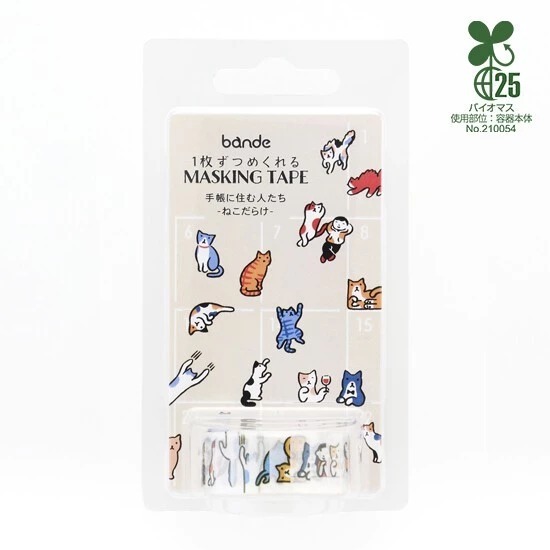 到處都是貓 捲狀貼紙 和紙貼紙 ｜日本Bande
