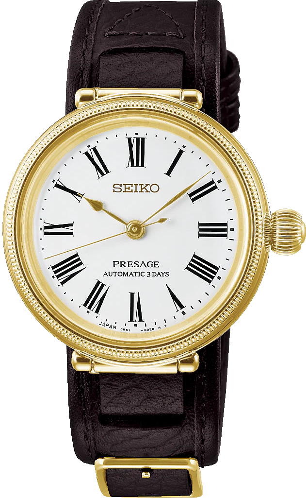 萬年鐘錶 - SEIKO Presage  145週年紀念限量琺瑯面盤復古機械皮革錶 SPB538J1 / 6R51-00E0J 錶徑35MM