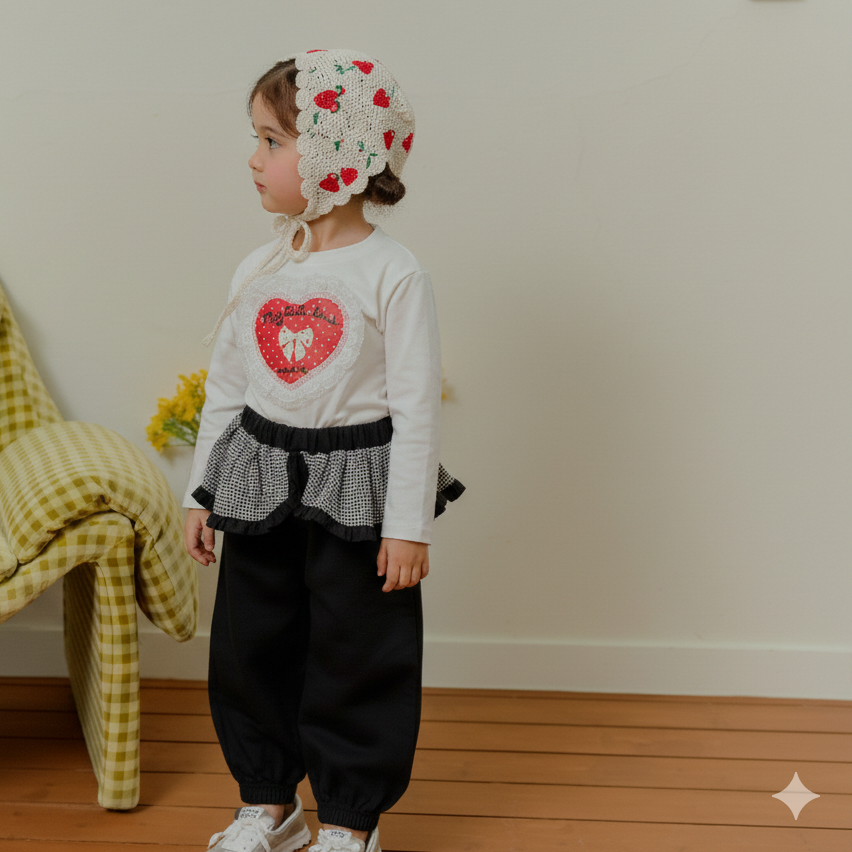 90-130 格紋片飾休閒褲 2色