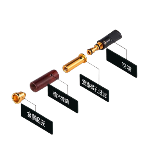【ZOBO正牌】微孔設計雙重過濾、清洗型檀木煙嘴