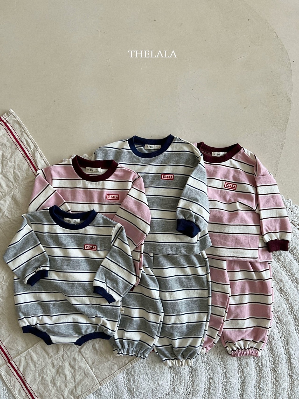 正韓春lalla 嫩嬰橫條紋包屁衣