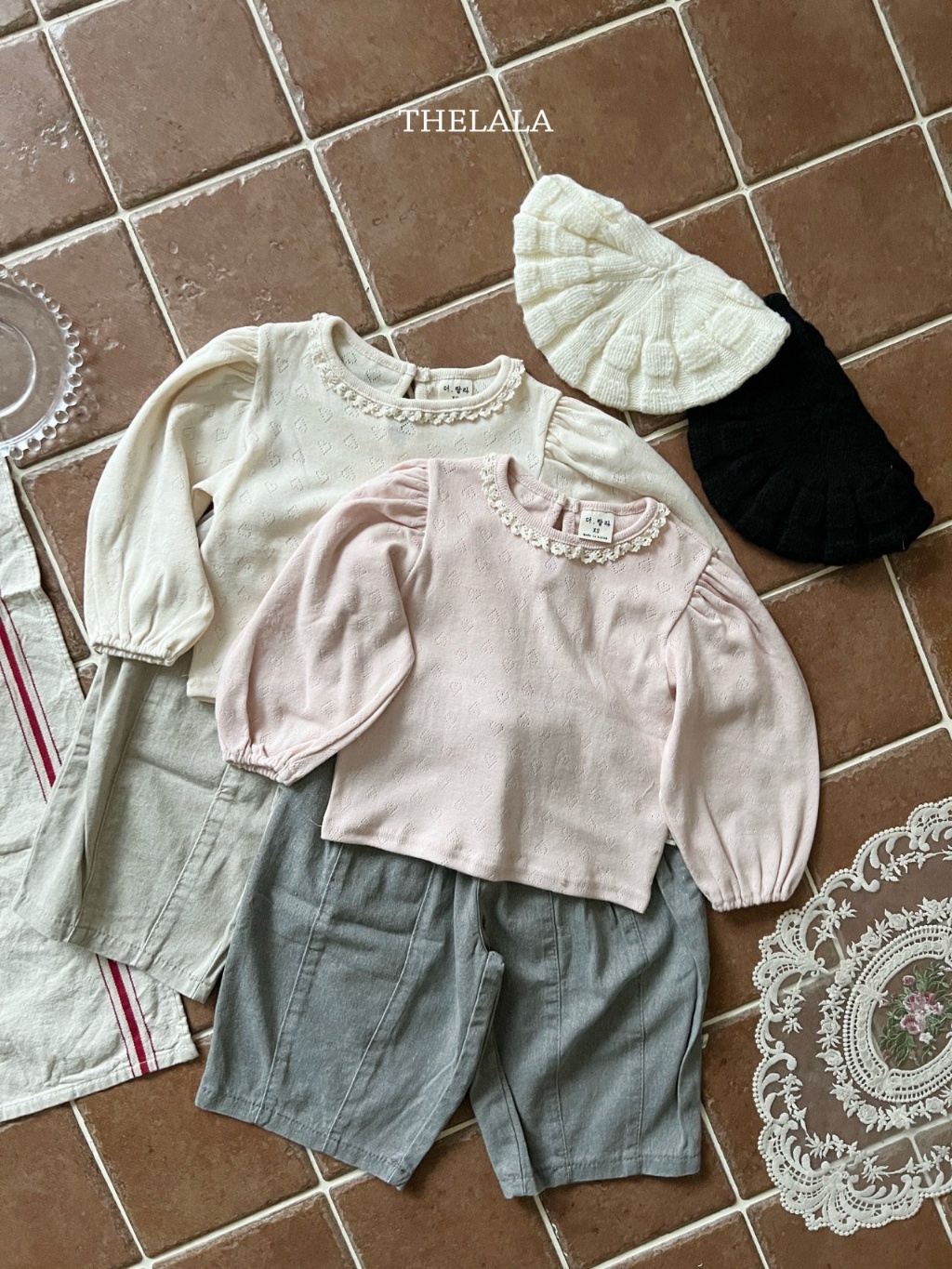 正韓春lalla 小童愛心壓紋上衣