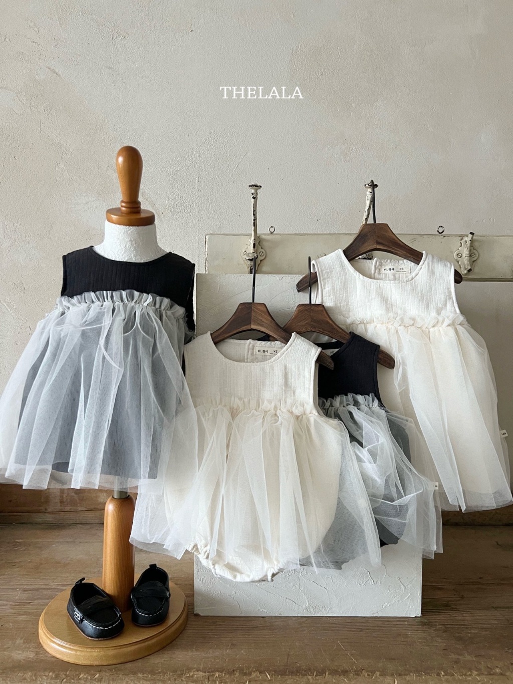 正韓春lalla 小童兩色高雅澎澎裙