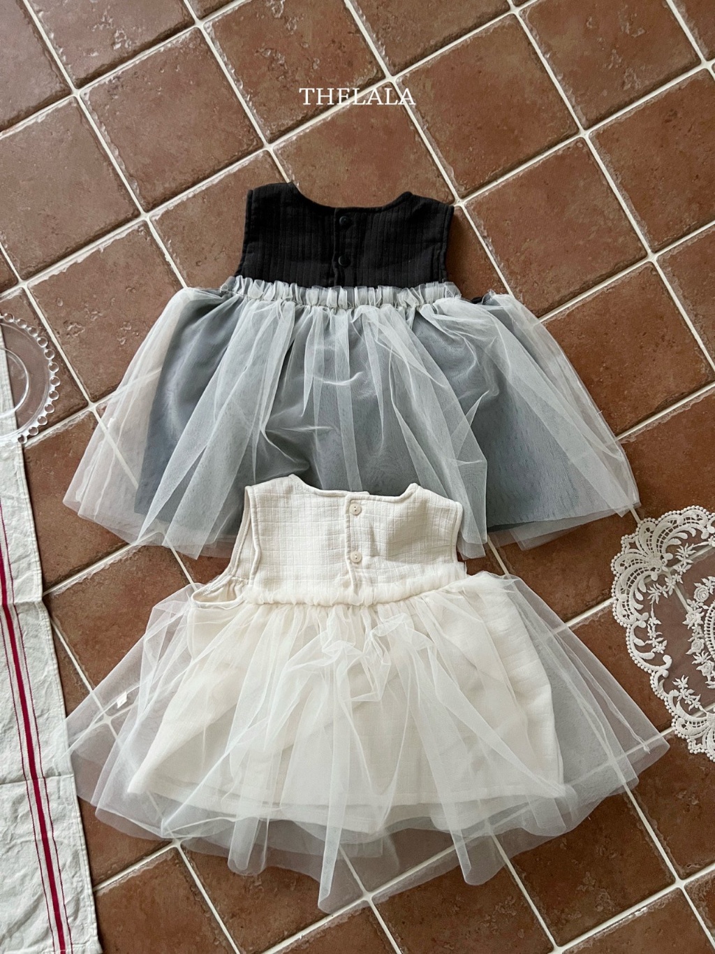 正韓春lalla 小童兩色高雅澎澎裙