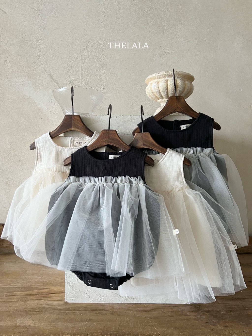 正韓春lalla 嫩嬰兩色高雅包屁紗裙