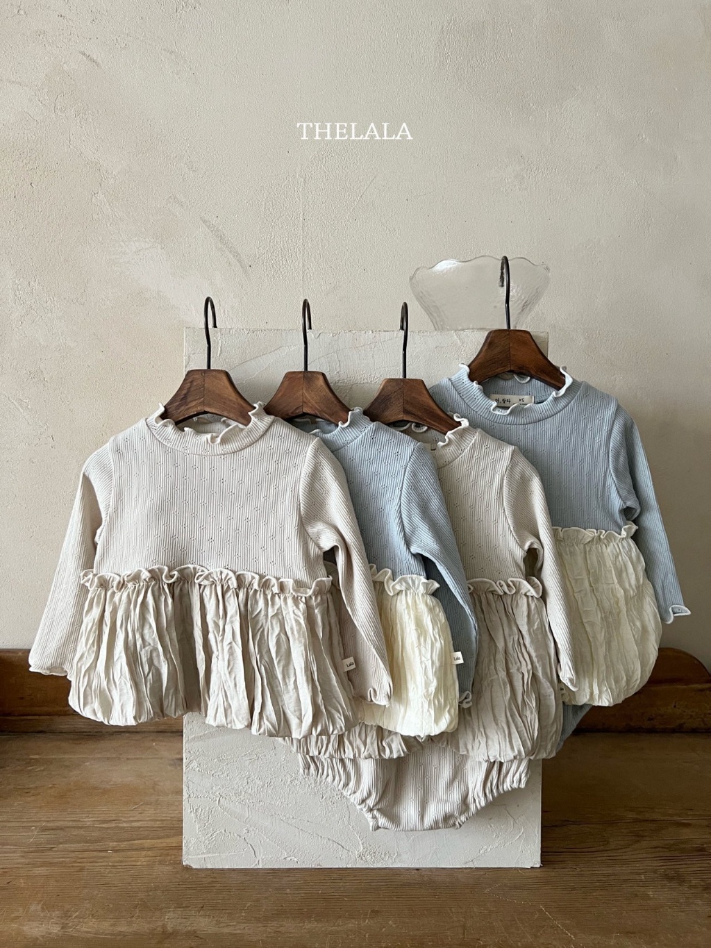 正韓春lalla 嫩嬰拼接木耳花苞包屁裙