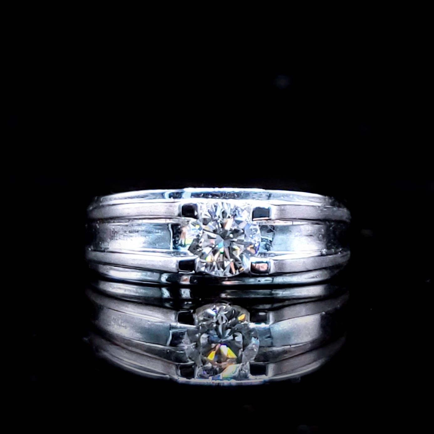 全新18K白金 【單粒56份鑽石】戒指