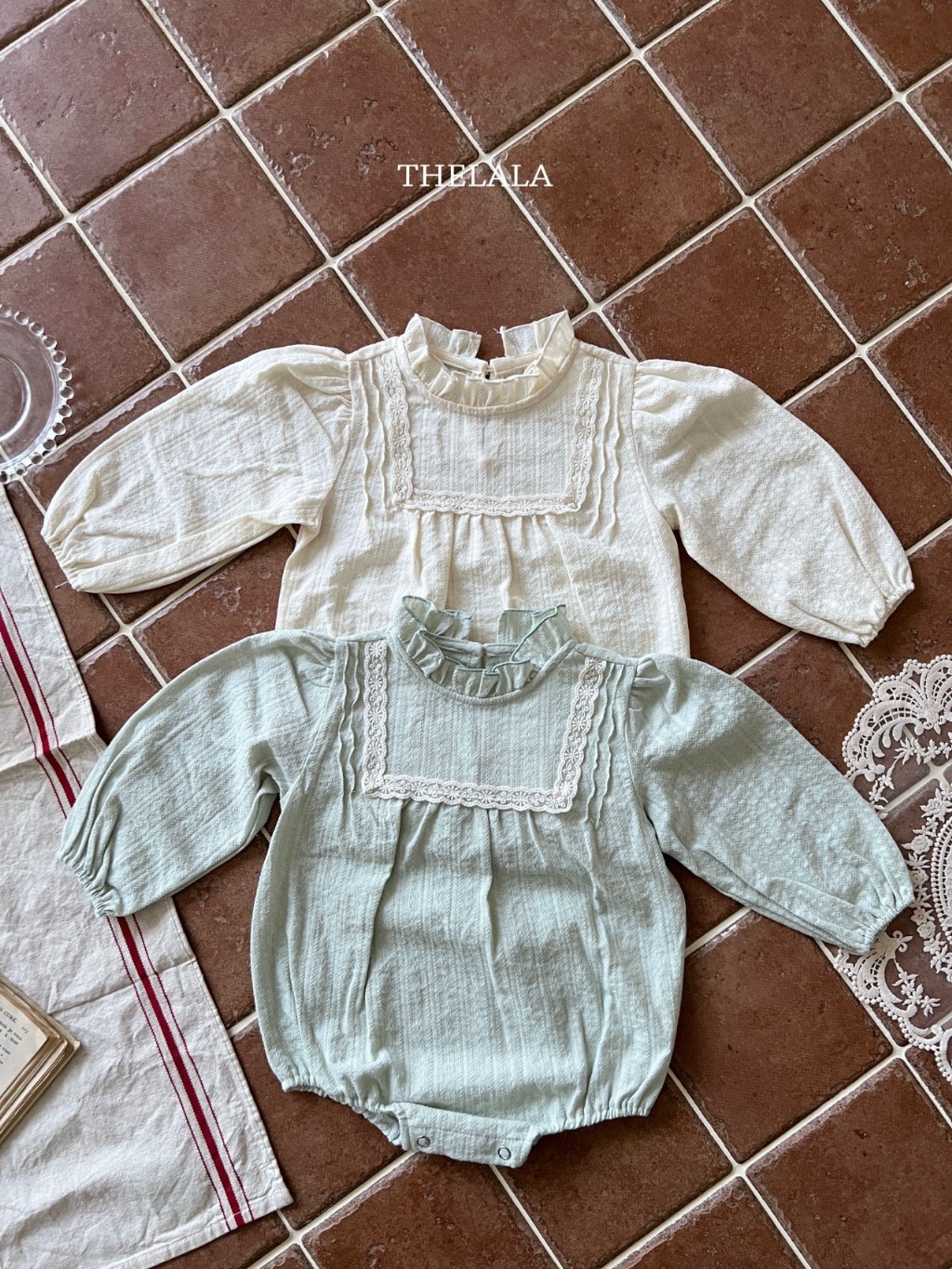 正韓春lalla 嫩嬰澎袖古典包屁衣