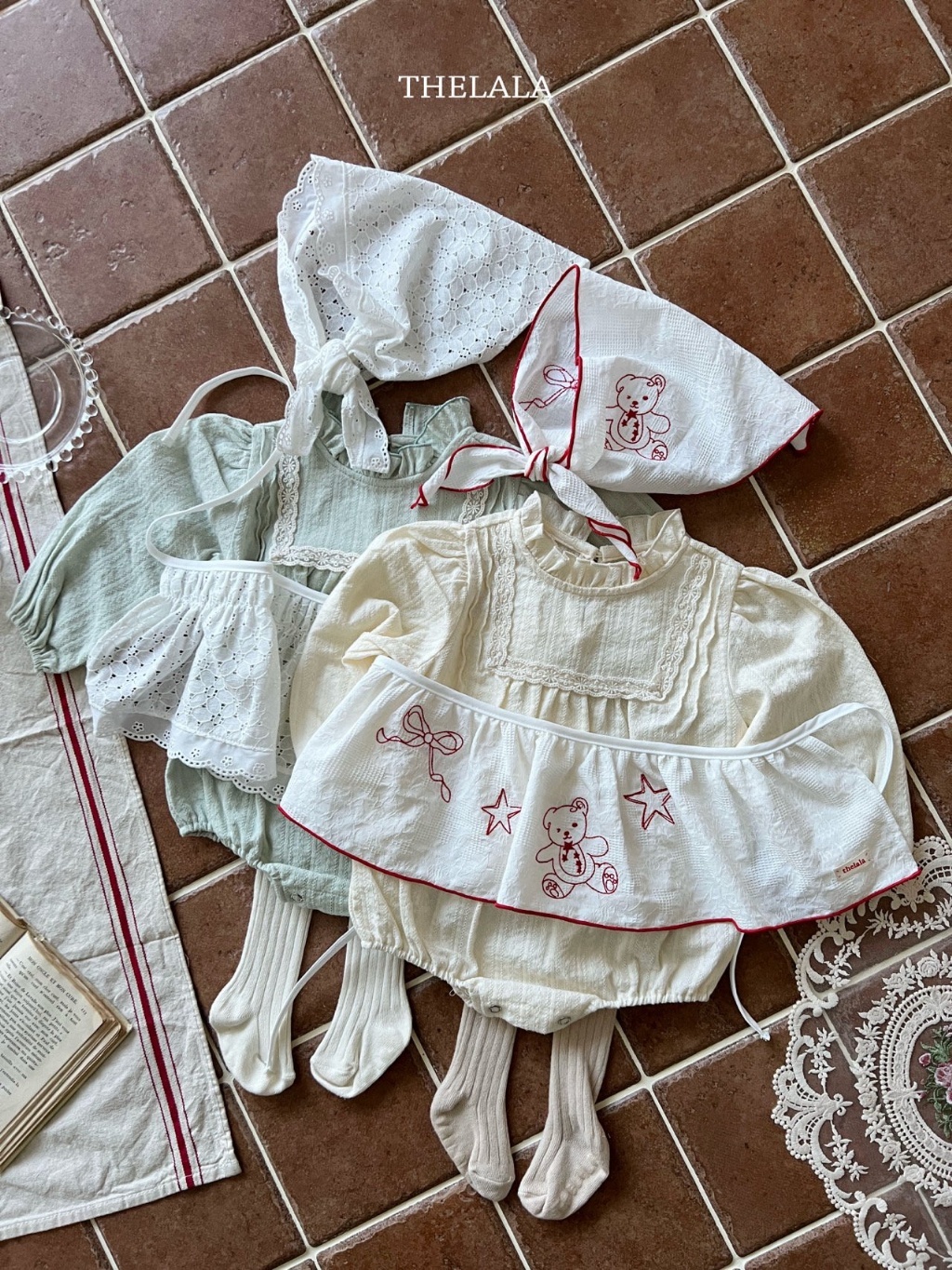 正韓春lalla 嫩嬰澎袖古典包屁衣