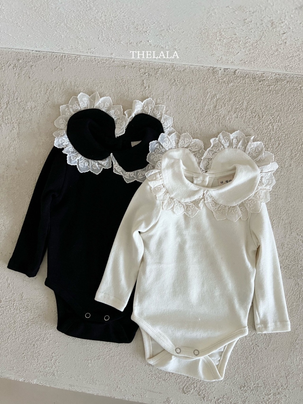 正韓春lalla 嫩嬰花花蕾絲領邊包屁衣