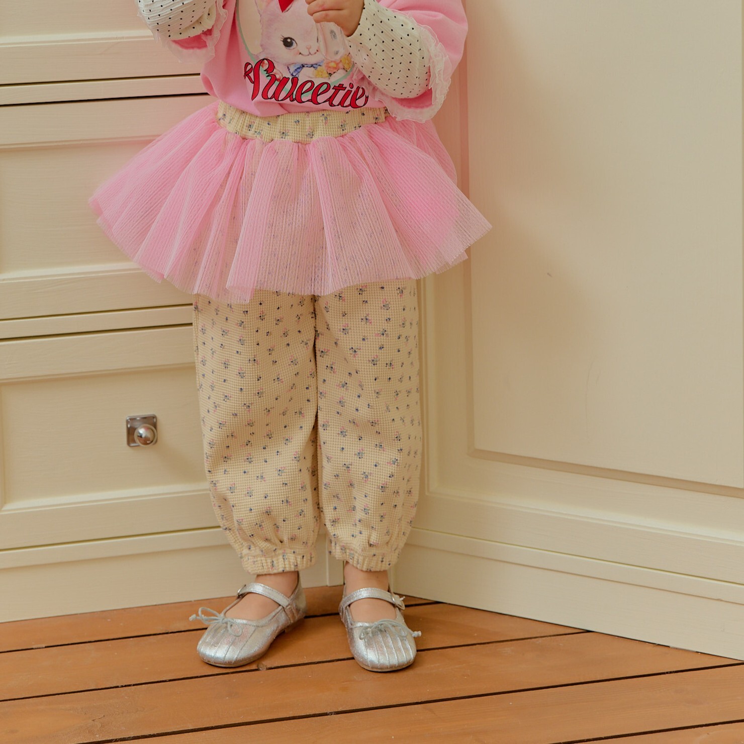 90-130 芭蕾紗裙印花褲 2色