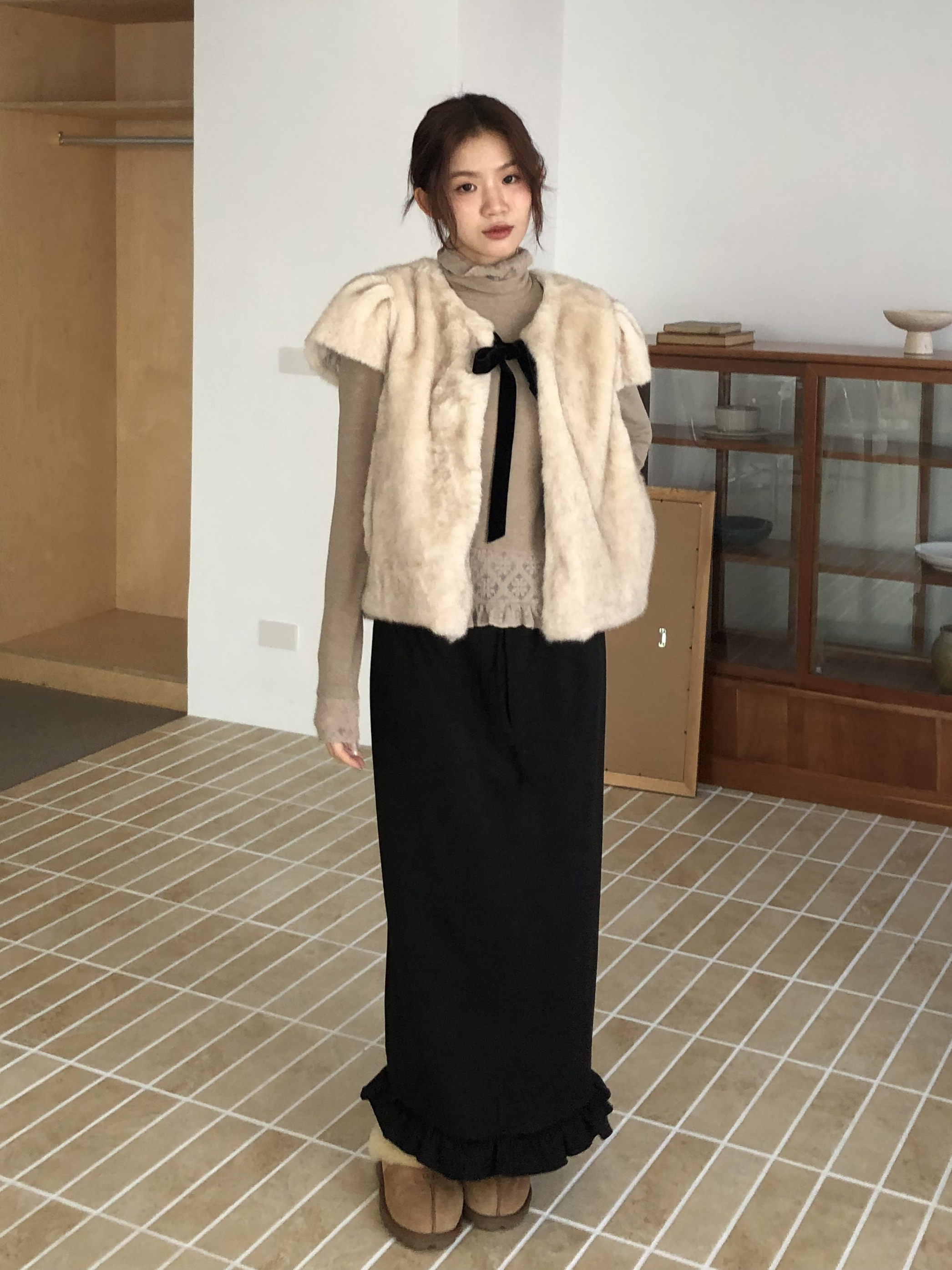Suede Frill Skirt #裙子