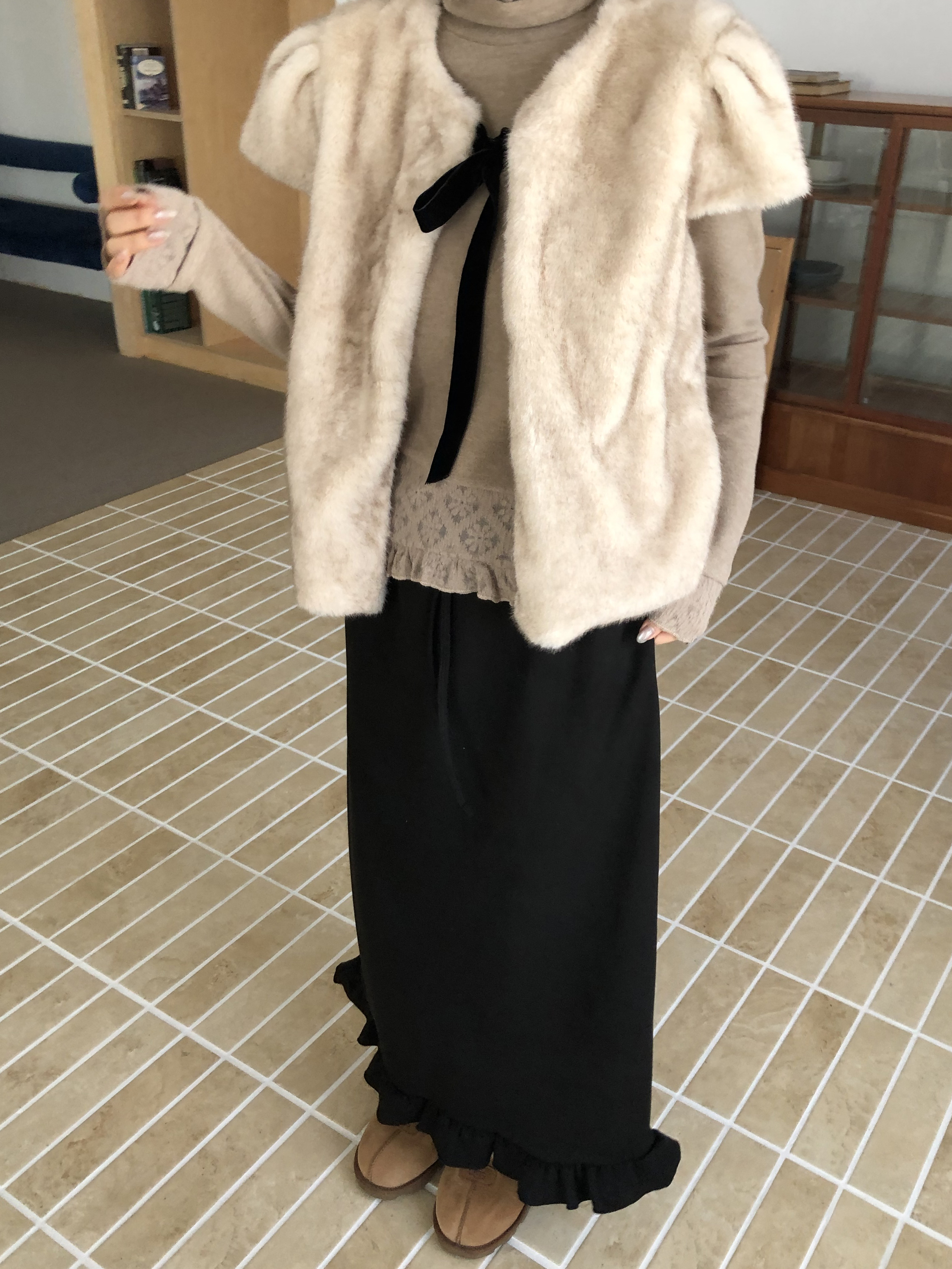 Suede Frill Skirt #裙子