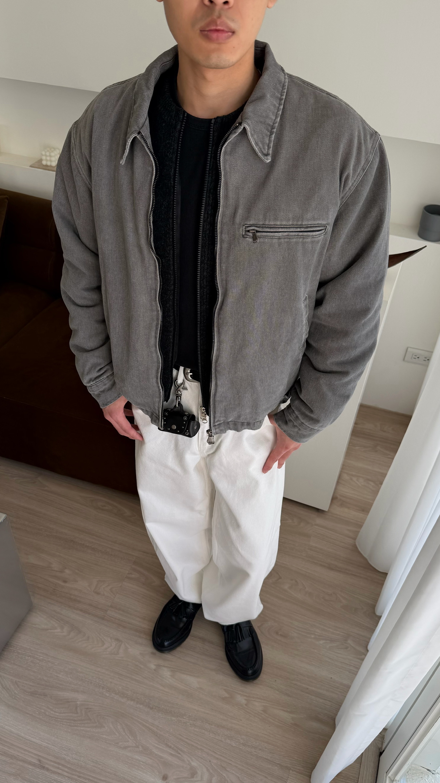 單寧保暖夾克（內裏羔毛）