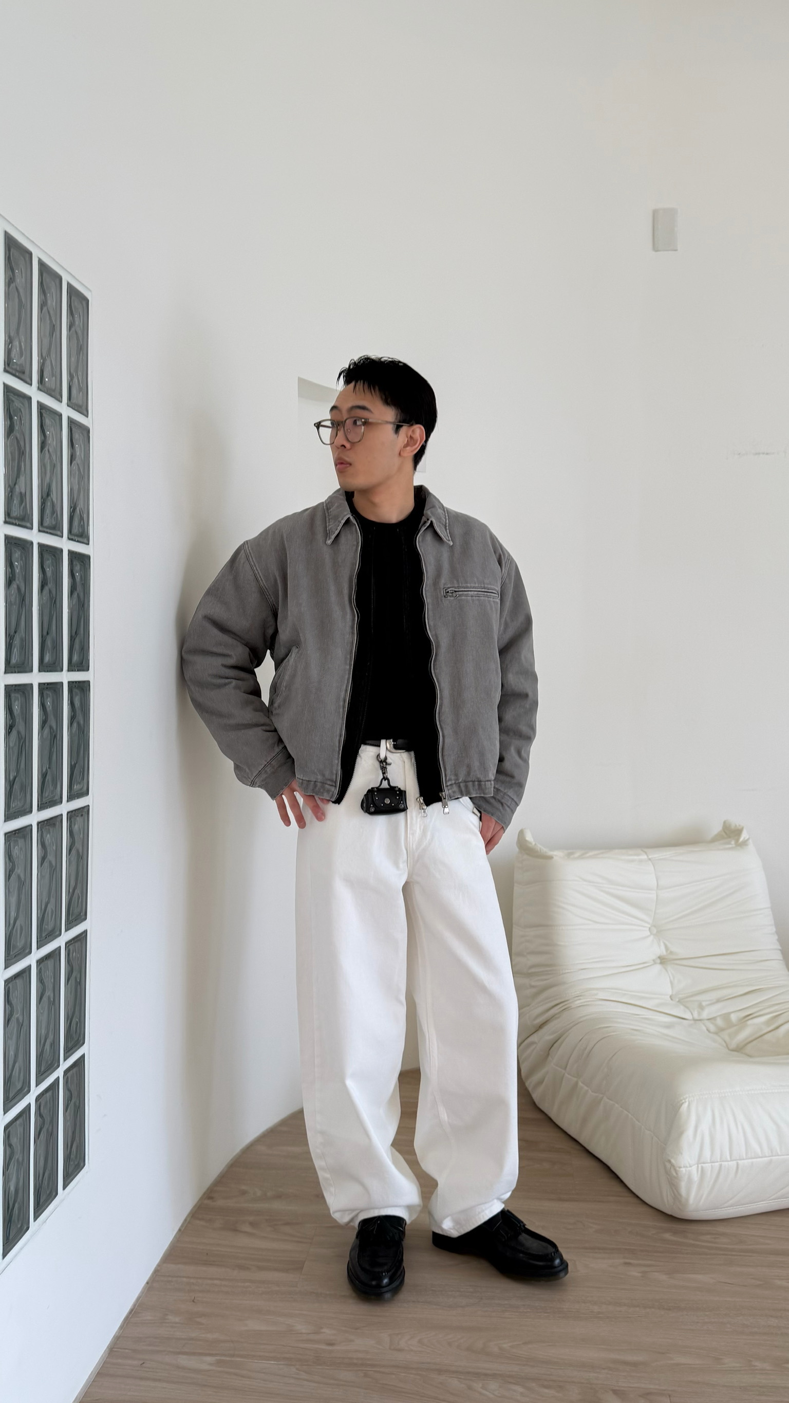 單寧保暖夾克（內裏羔毛）