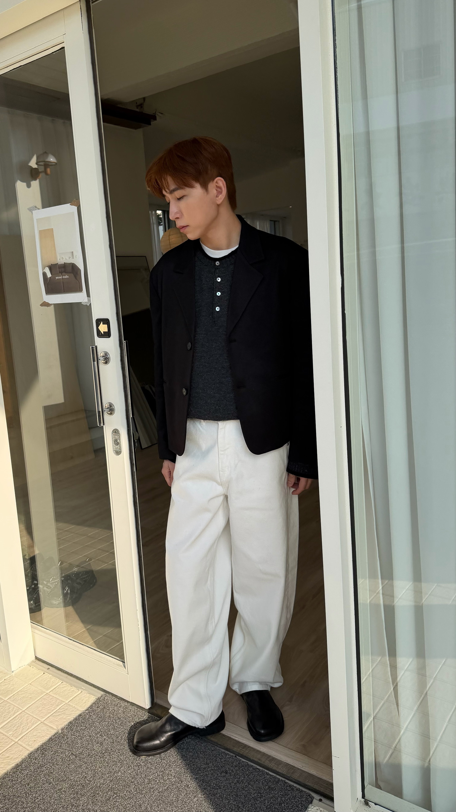 boxy寬短毛呢西裝外套