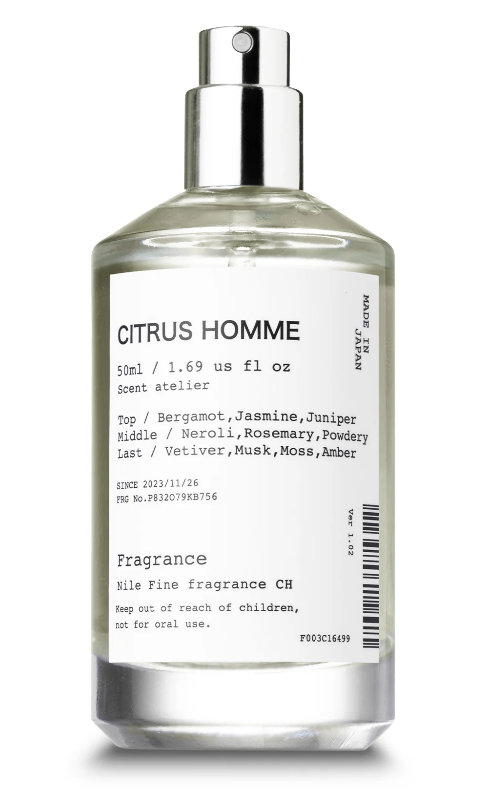 NILE Citrus Homme Mens Eau de Toilette 柑橘麝香西普男士淡香水 50ml