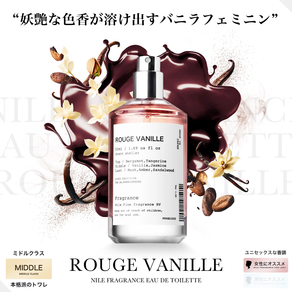 NILE Rouge Vanille Ladies Eau de Toilette 香草花香女士淡香水 50ml