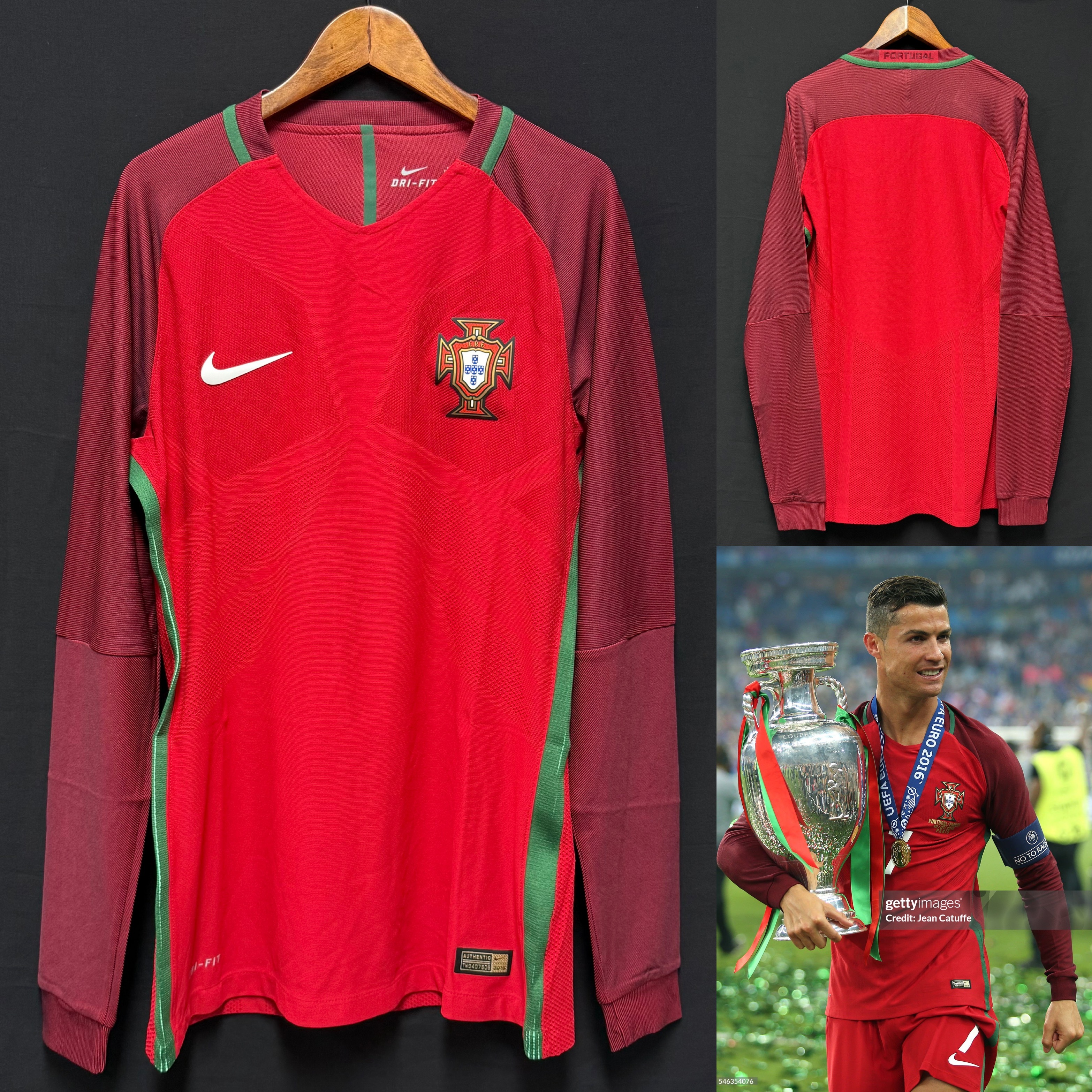 (Player Issue) Portugal 2016 UEFA Euro Nike L/S Home Player Issue Shirt