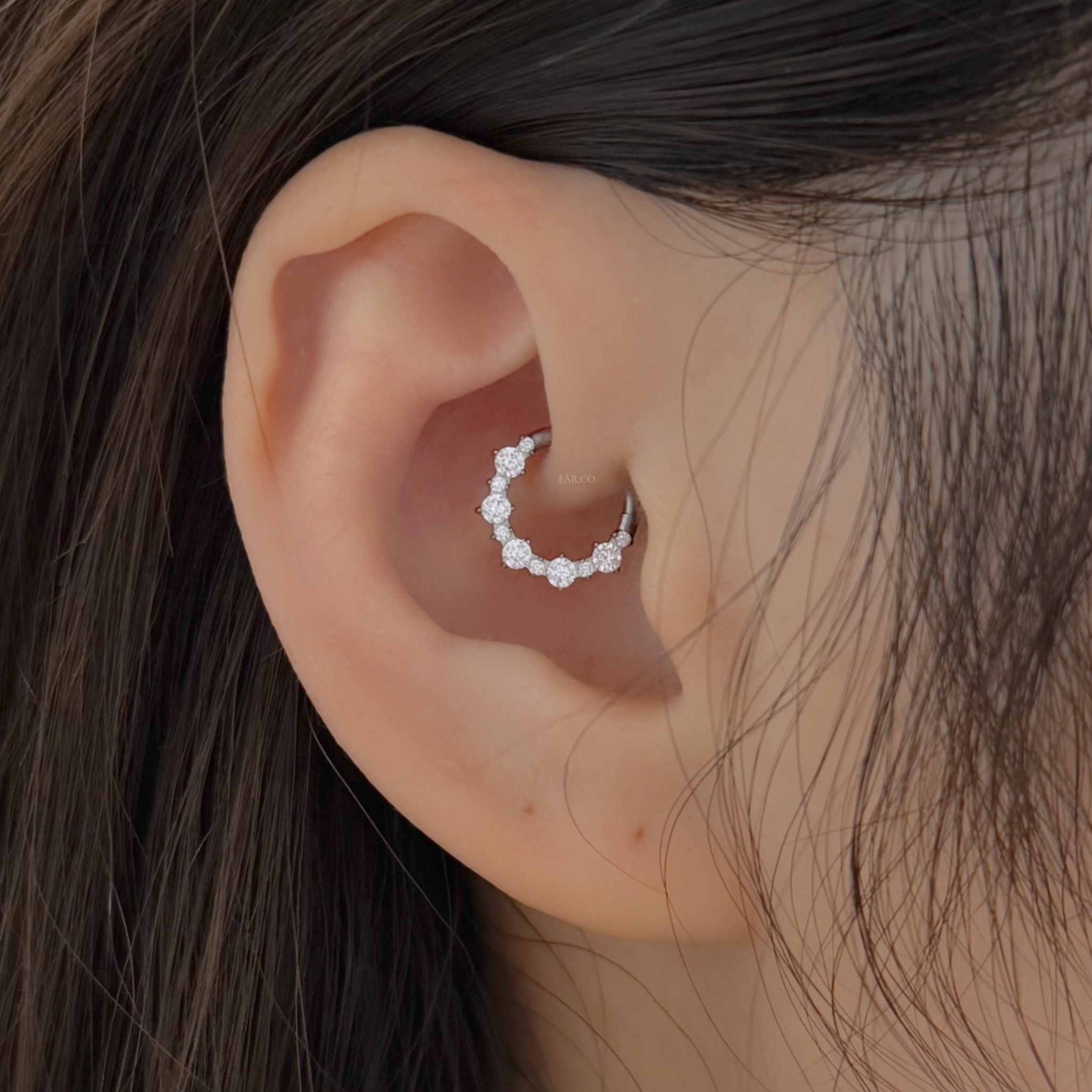 大小拼閃石Clicker耳圈 [G23 Titanium]