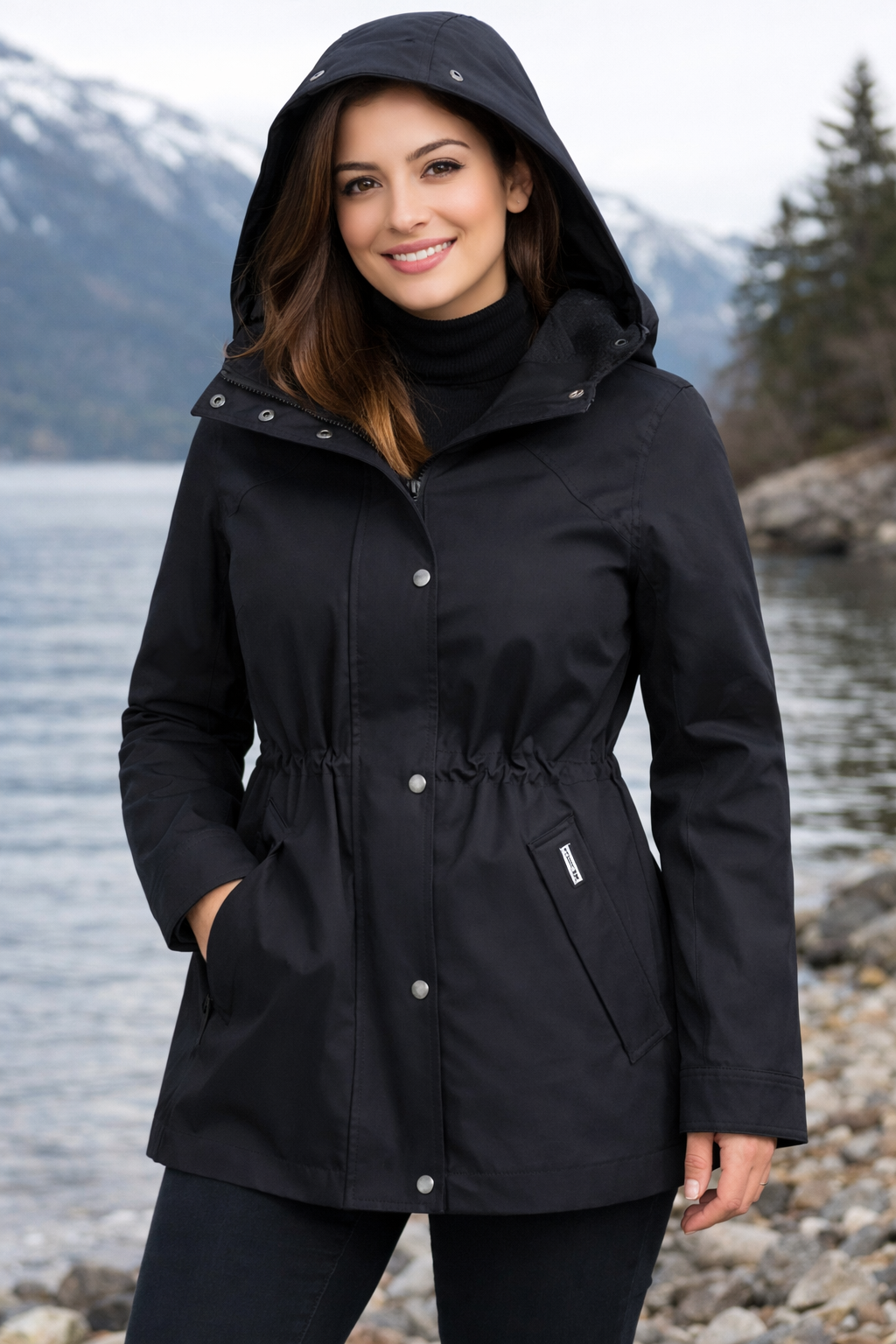 OBS280  Hunter 女裝中長款防風外套