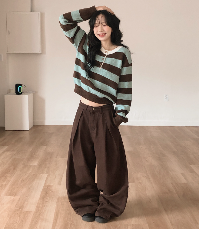 春季預訂｜亨利領STRIPE羊毛針織衫