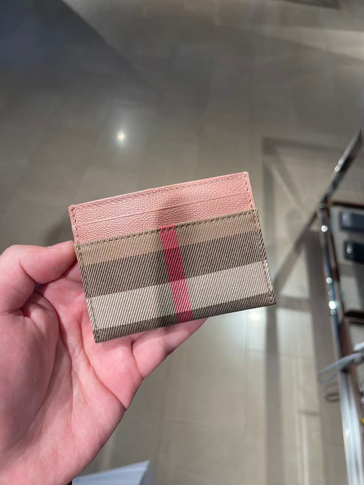 LYS01943 Burberry 格紋拼接卡片套
