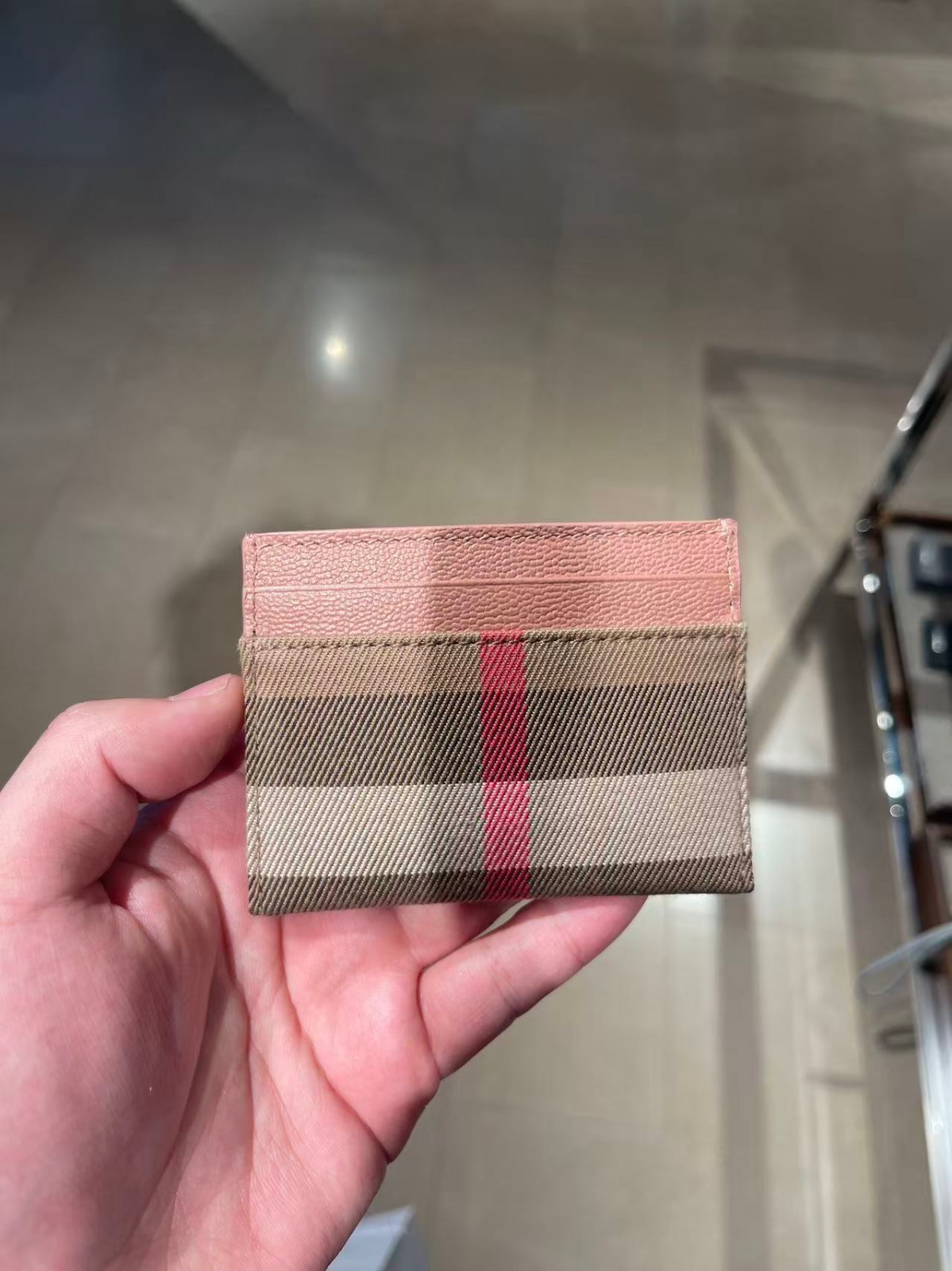 LYS01943 Burberry 格紋拼接卡片套