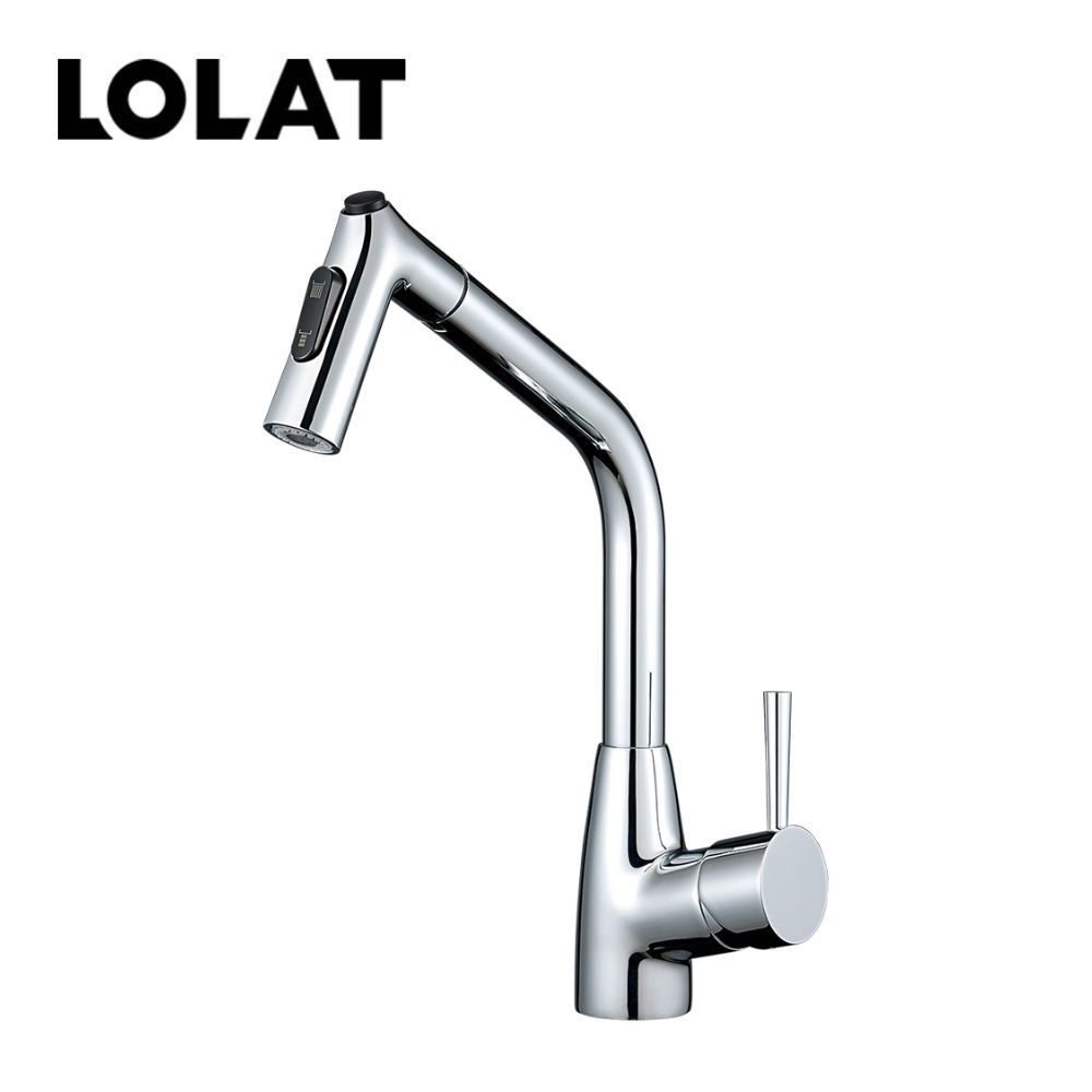 LOLAT立式抽拉水龍頭-鉻色KPU2217