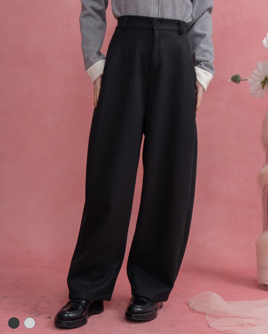 挺版毛呢繭型褲