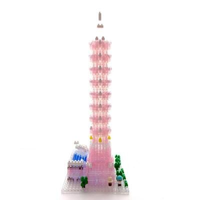 《 Nano Block 迷你積木 》【世界主題建築系列】NBH-137台北101大樓(水晶粉紅)