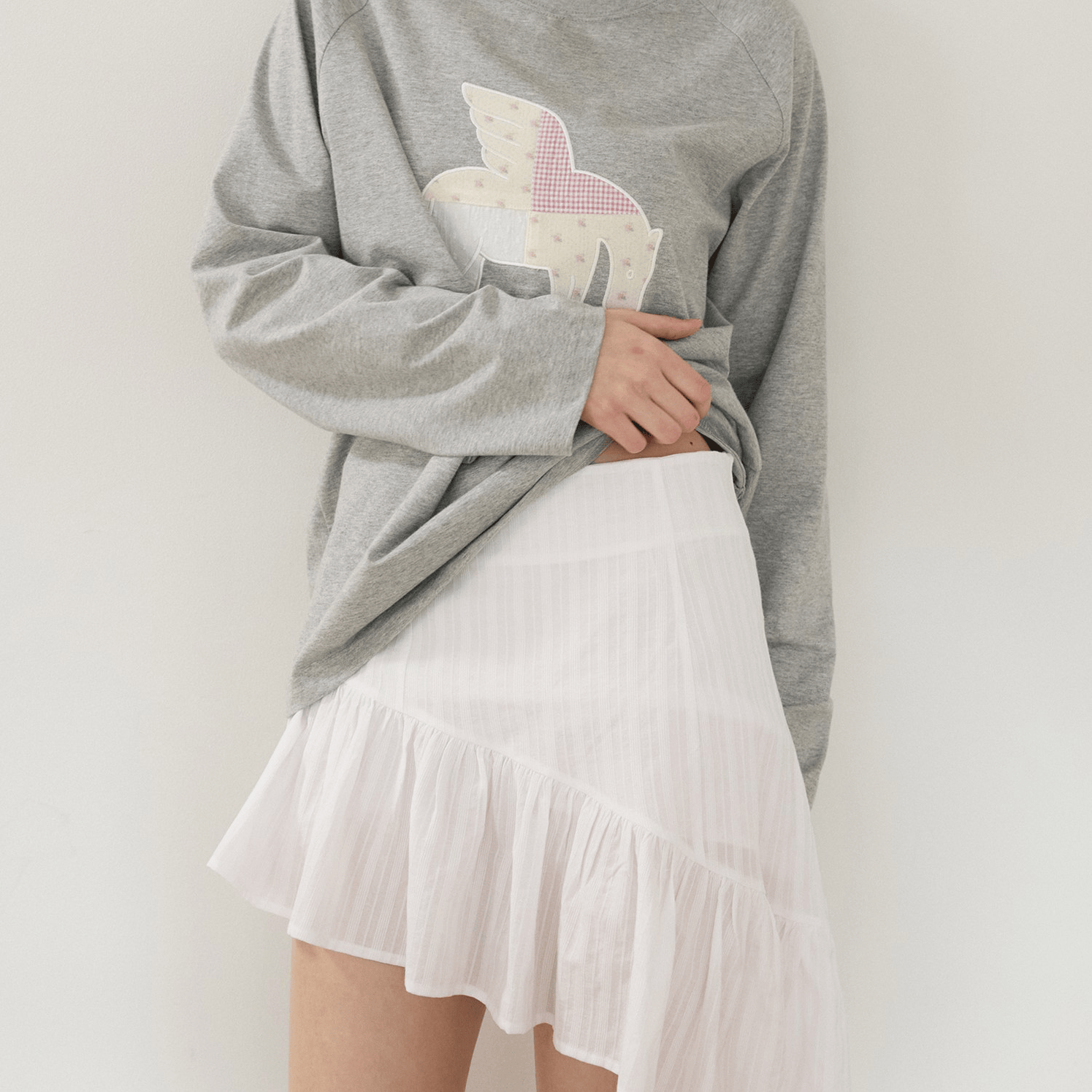 Letterfrommoon｜Candle Asymmetric Frill Skirt