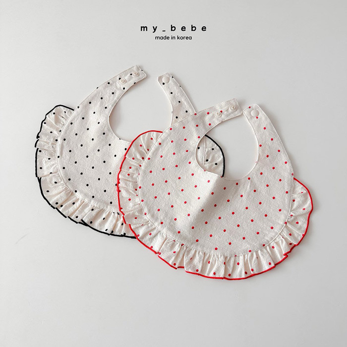 正韓春my bebe 兩色法式點點圍兜