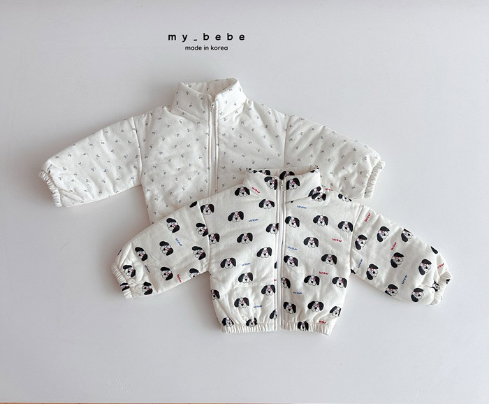 正韓春my bebe 兩色狗狗/花朵麵包外套