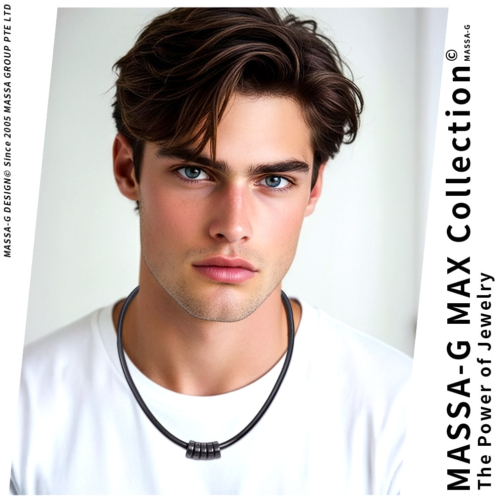 MASSA-G DECO系列【赤鐵石】鍺鈦項鍊(4mm)