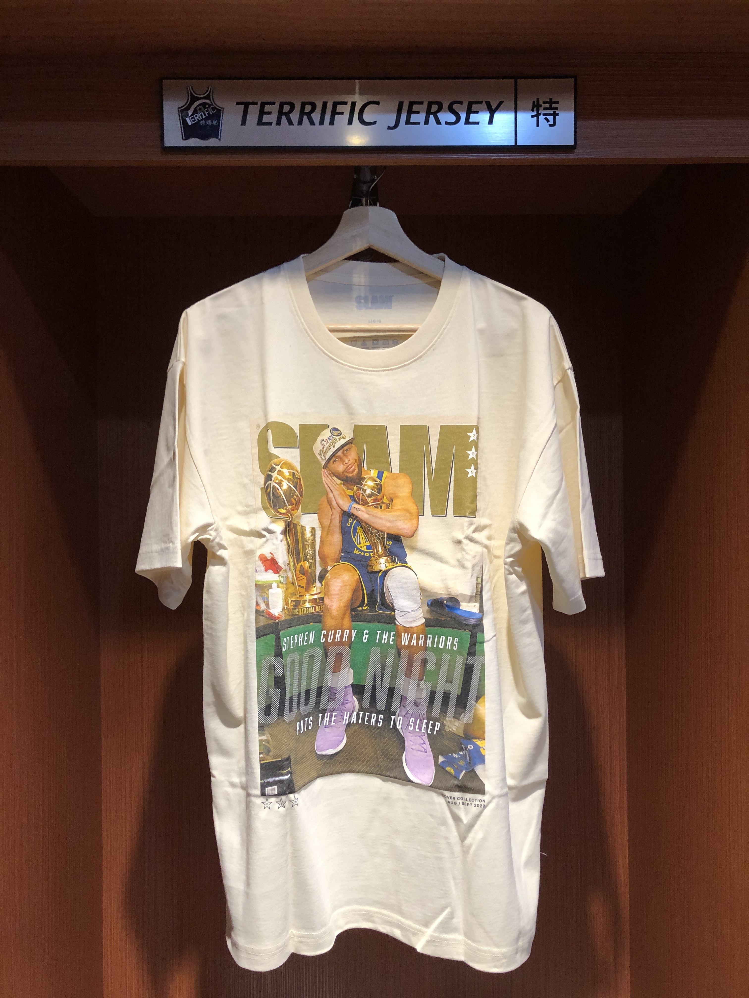 NBA短袖 Stephen Curry 金州勇士米白 雜誌封面 冠軍晚安 Slam Tee 棉質 短袖 全新