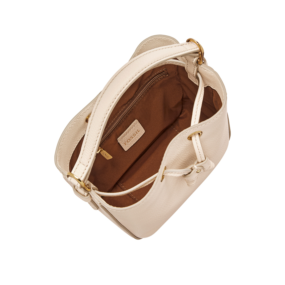 Tessa 真皮束口水桶包-白色 SHB3196111