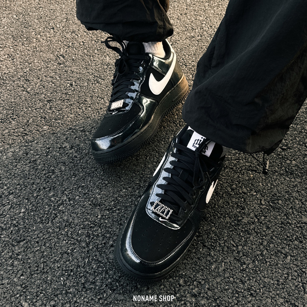 NIKE AIR FORCE 1 07 漆皮拼接 黑曜石 黑色 (男款)