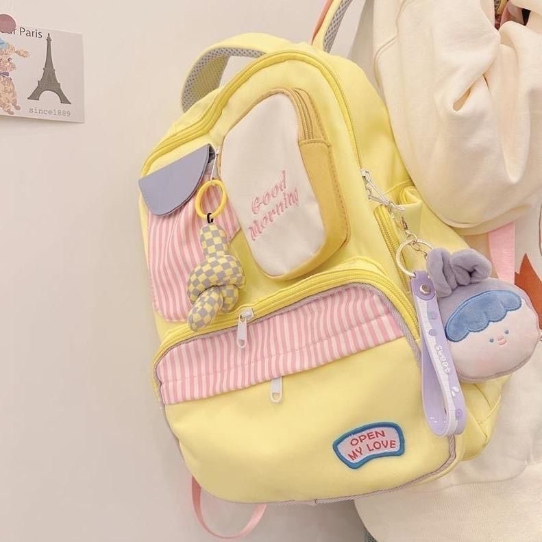预购 「早安吐司双肩包」少女可爱书包 大容量高中生书包女