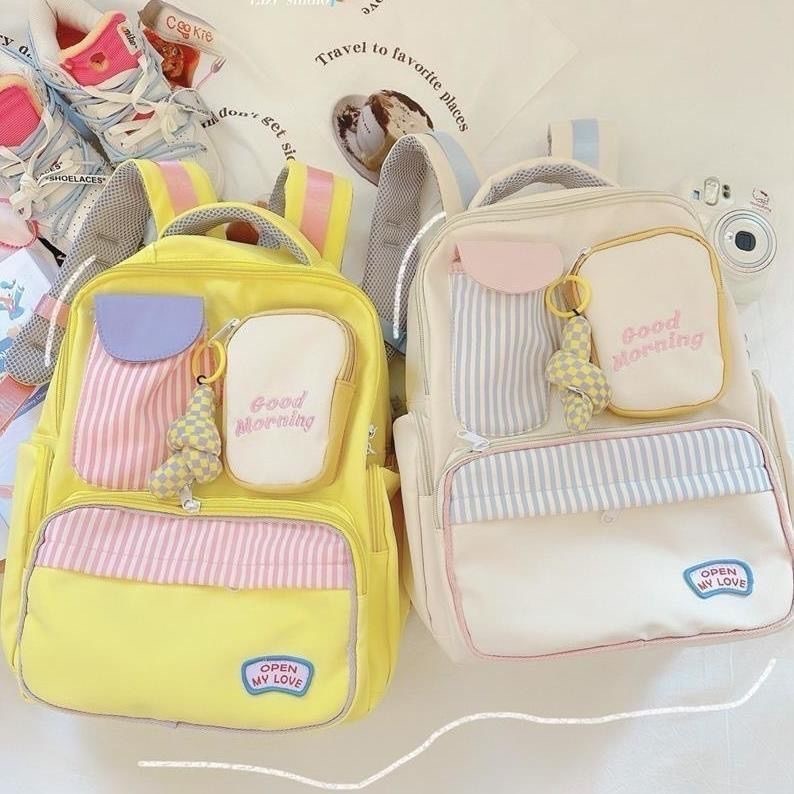 预购 「早安吐司双肩包」少女可爱书包 大容量高中生书包女