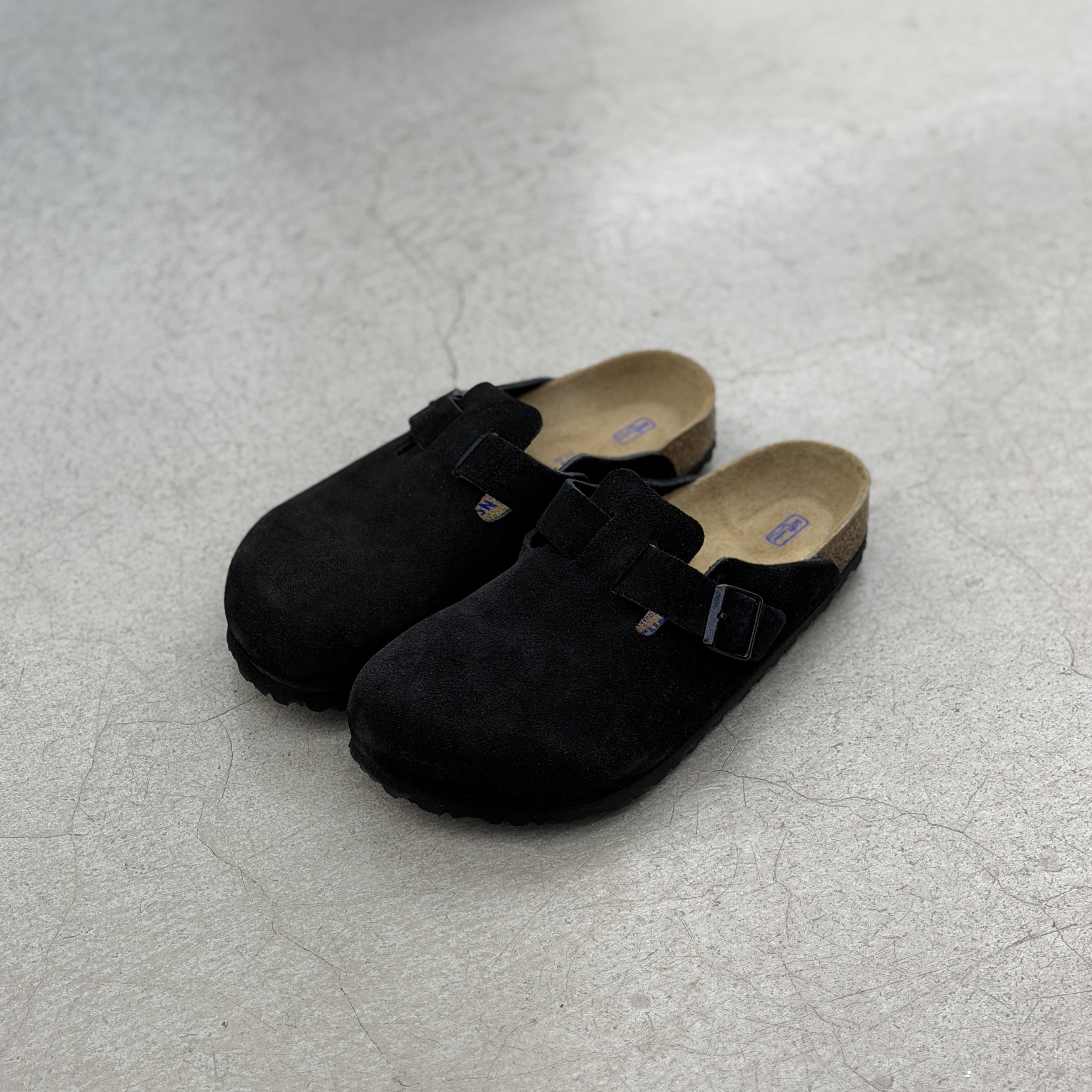 Birkenstock Boston Soft Footbed  Suede Leather - Black | 0660471