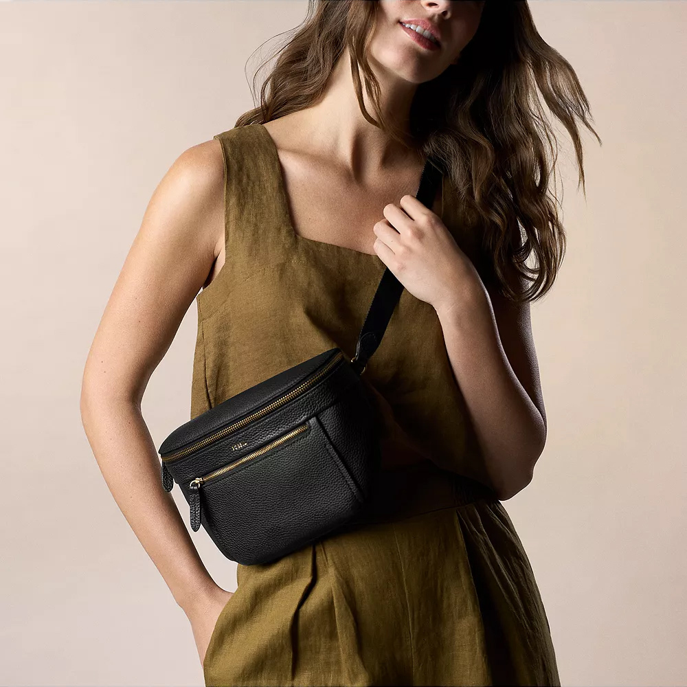 Tatum 真皮斜背包-黑色 SHB3266001