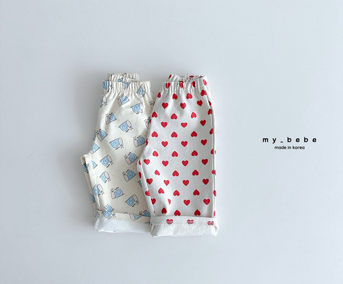 正韓春My bebe 兩色童趣直筒褲