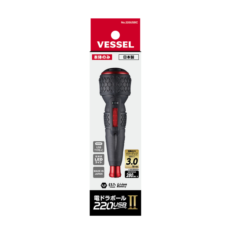 "VESSEL" 新一代日本3.6V用USB充電式電動/手動兩用螺絲批