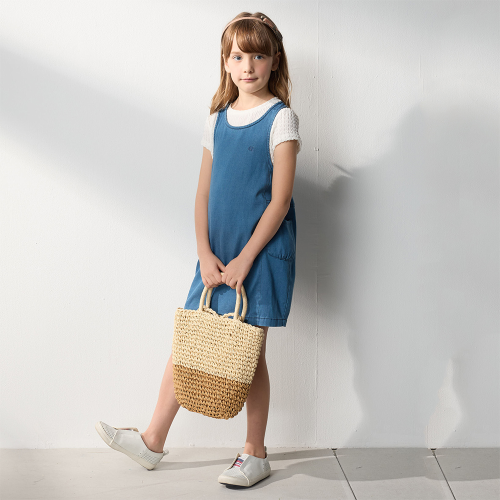 PIPPY 典雅素面天絲棉背心裙 藍