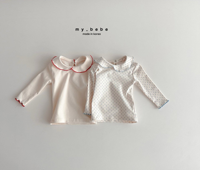 正韓春My bebe 兩色溫柔感有領上衣