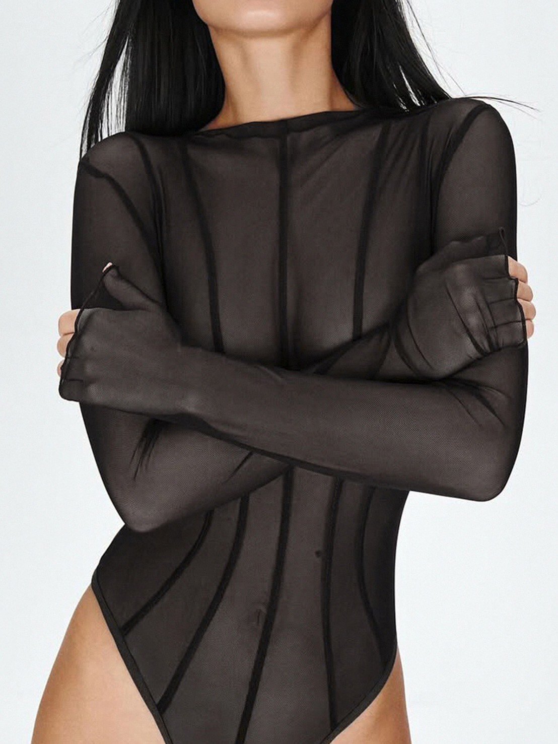 透視直條連體衣